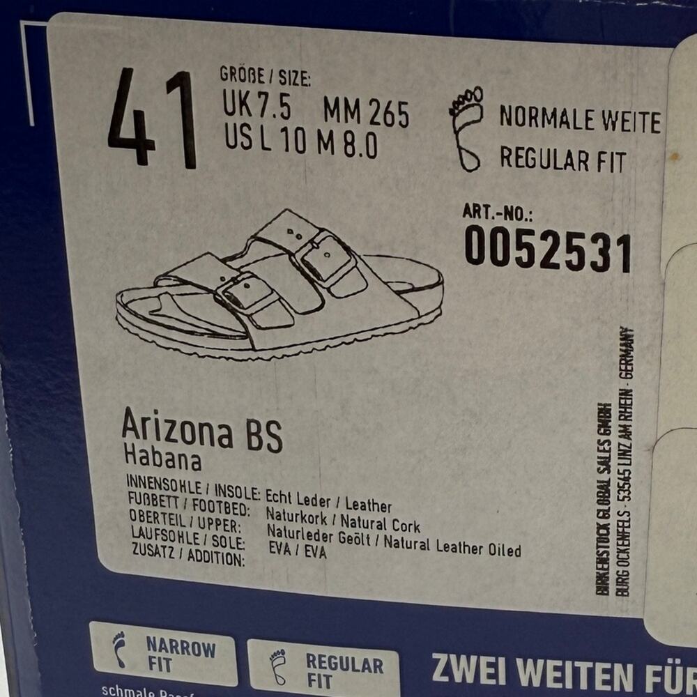 NIB • Birkenstock Arizona Oiled Leather Size: 41 L10/M8- Normal Width - Picture 6 of 6